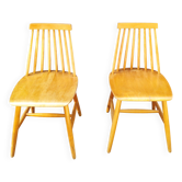 Pair of Scandinavian Pinnstol Suede chairs 1960