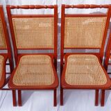 Set of 4 canned folding chairs