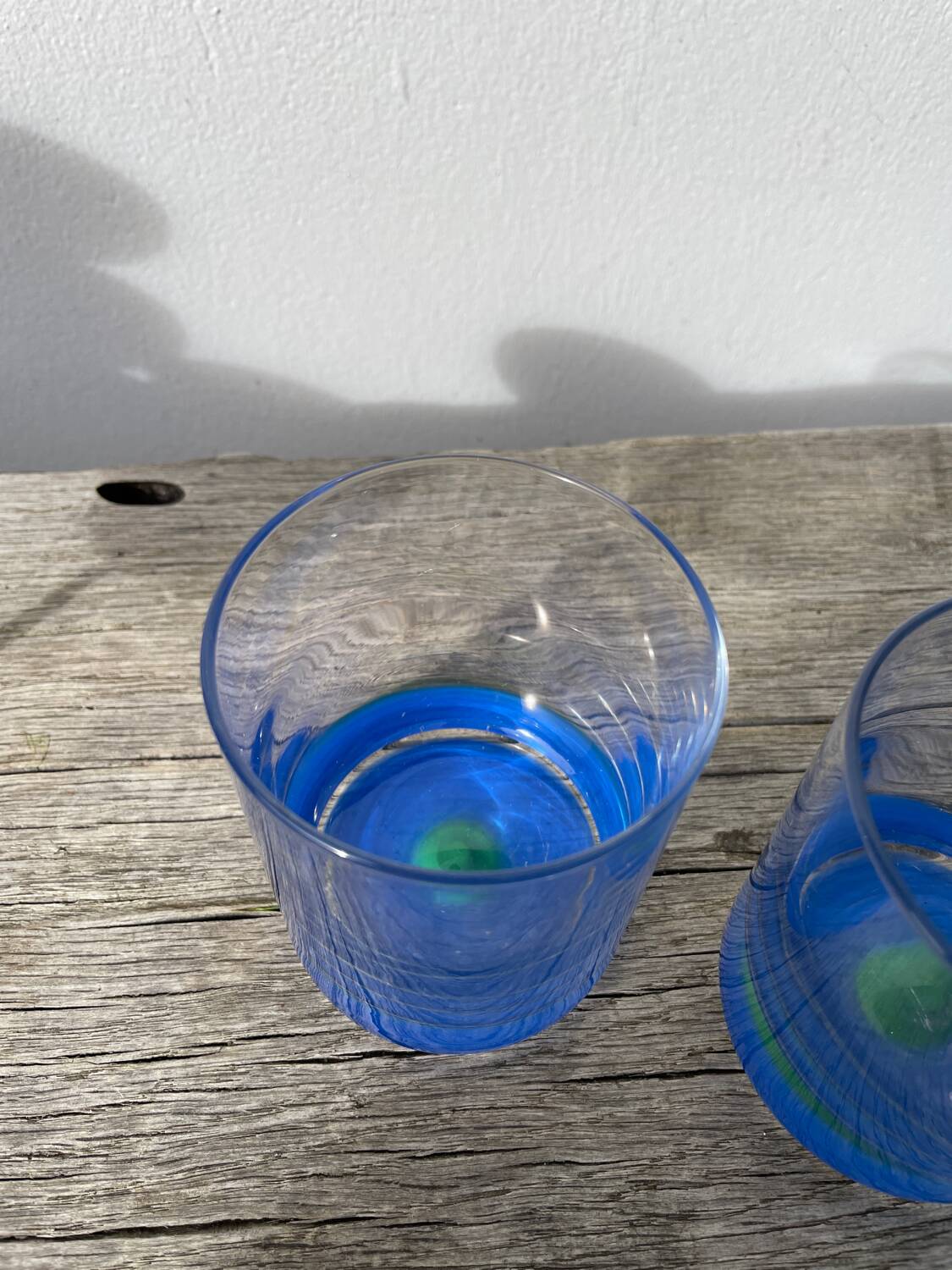 4 Verres à eau ou whisky Luminarc vert et bleu