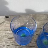 4 Verres à eau ou whisky Luminarc vert et bleu