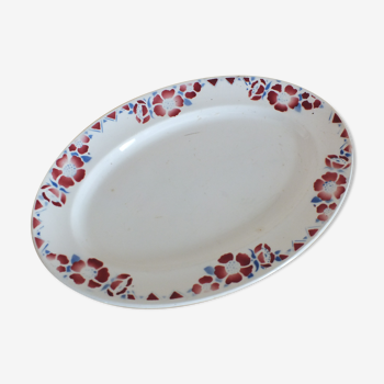 + Oval dish Céranord Saint Amand model Eglantines +