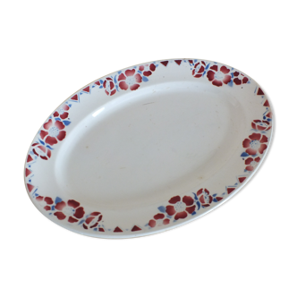 + Oval dish Céranord Saint Amand model Eglantines +