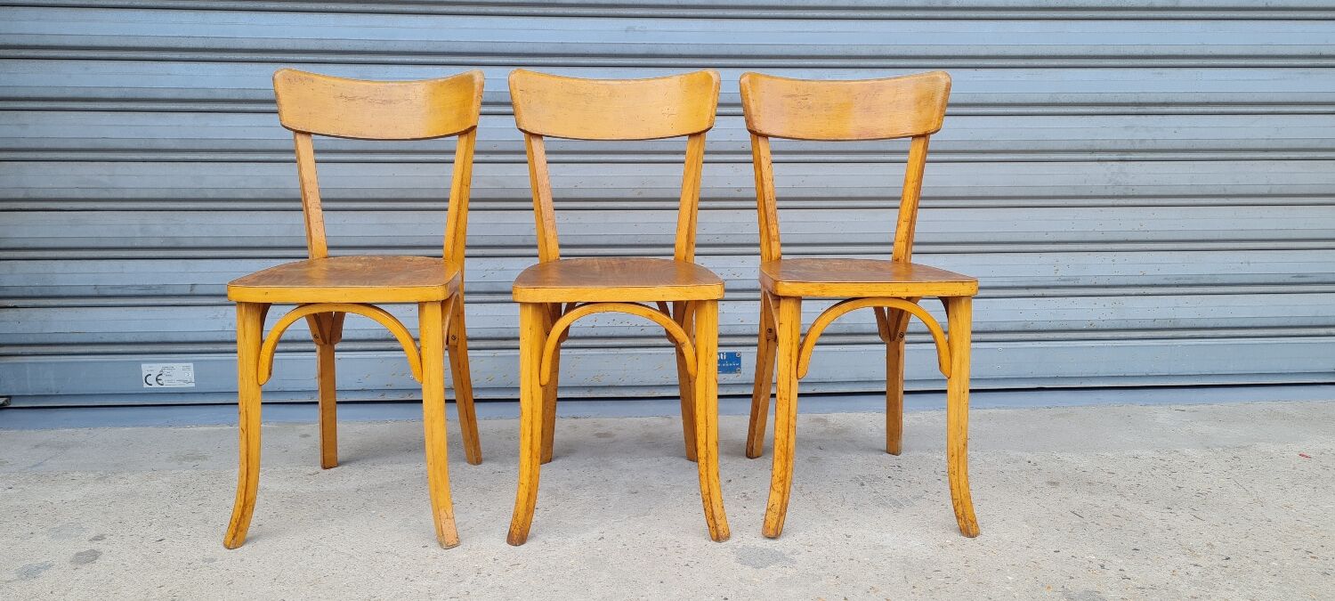Set of 3 Baumann bistro chairs