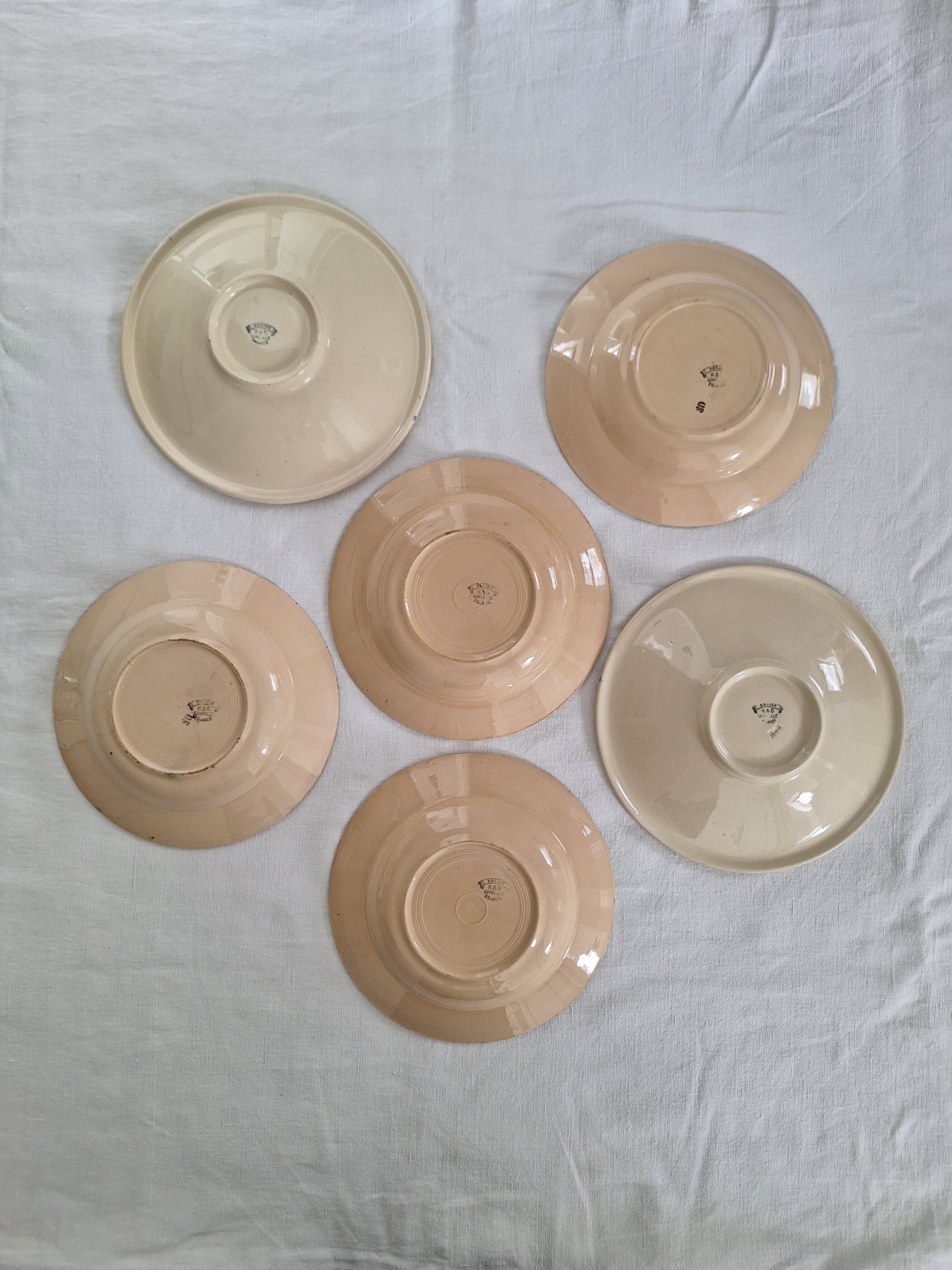 Vintage Luneville K&G plates