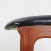 ACO Møbler / Erik Buck “310” teak chair / black leather / mid-century Danish modern design / 1960s / Buch