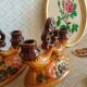 Pair of double barbotine candlesticks - vintage