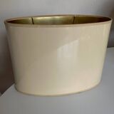 Oval lampshade hot water bottle lamp lacquered cardboard lined with gold 1970