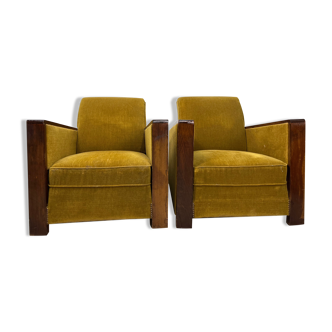 Set of 2 vintage art deco single seats