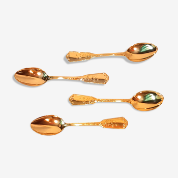 Four small teaspoons/ dessert fine golden gilding