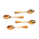 Four small teaspoons/ dessert fine golden gilding