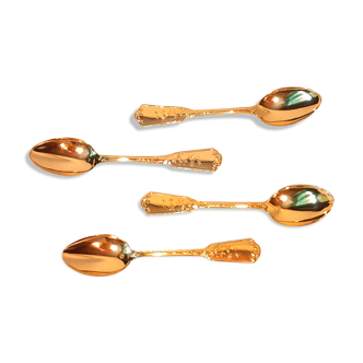 Four small teaspoons/ dessert fine golden gilding