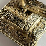 Bougeoir à main bronze massif à motifs