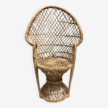 Emmanuelle armchair in vintage rattan