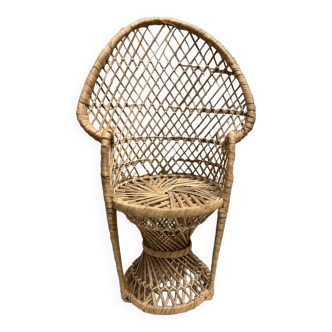 Emmanuelle armchair in vintage rattan