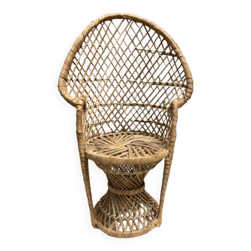 Fauteuil Emmanuelle en rotin vintage