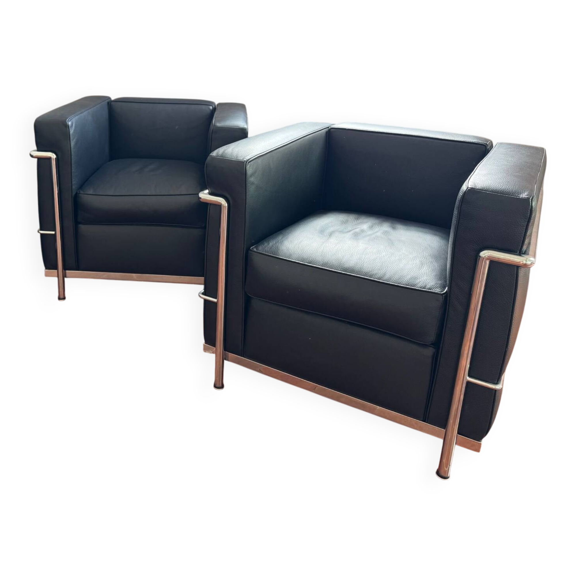 Pair of leather armchairs