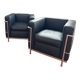 Pair of leather armchairs