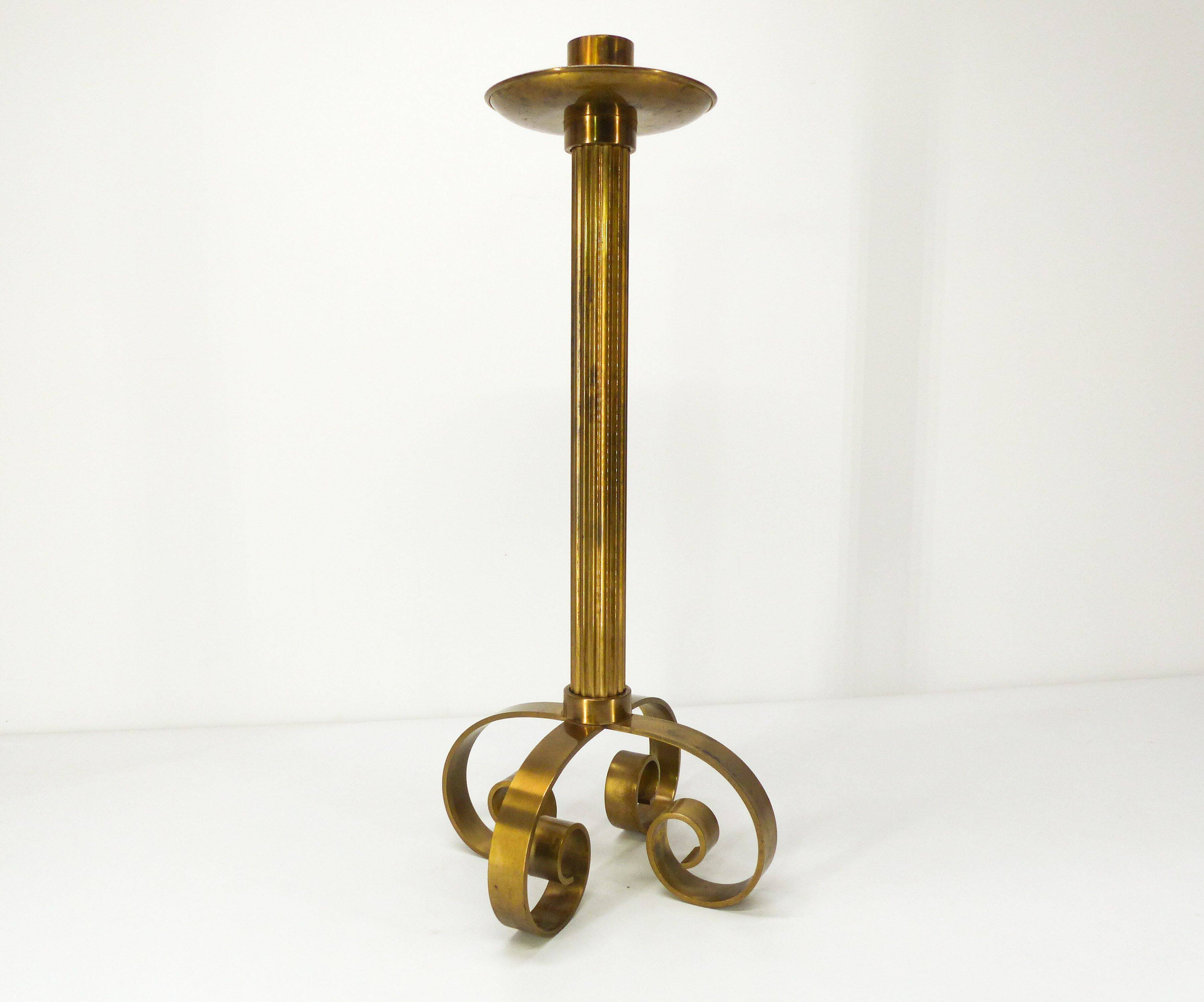 Scandinavian brass candle holder Ivar Ålenius Björk for Ystal Metall 1960