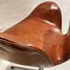 First edition Arne Jacobsen Swan chair, original patinated leather, 1950s