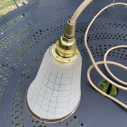 Vintage 1950s granite glass globe lamp