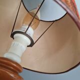 Vintage caramel table lamp with its flowery lampshade