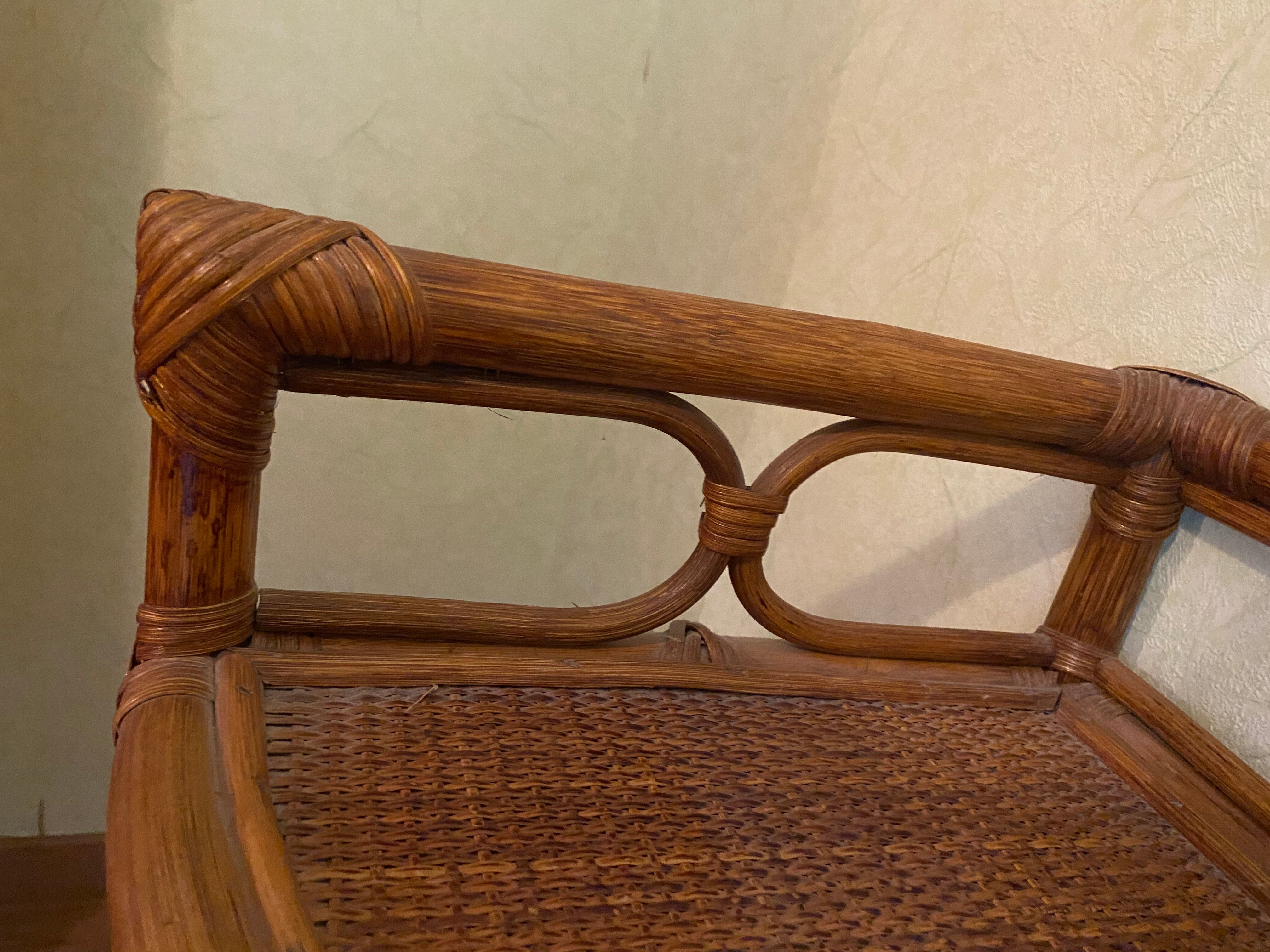 Bamboo and rattan shelf