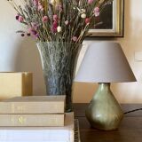 Ceramic lamp, 2M fabric cable, cotton lampshade