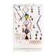 Berber carpet Azilal ecru with colorful patterns 2,33x1,40m