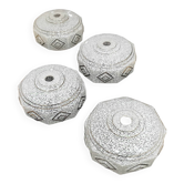 Four Clichy glass lampshades