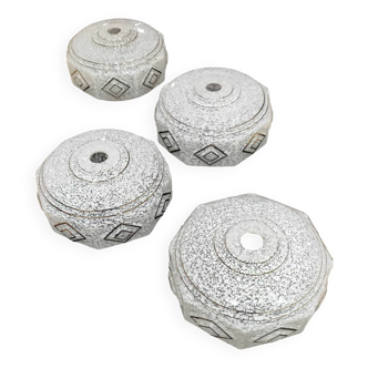 Four Clichy glass lampshades
