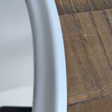 Old Oval Cast Iron Mirror - White - Vintage - 48 x 38.5 cm.