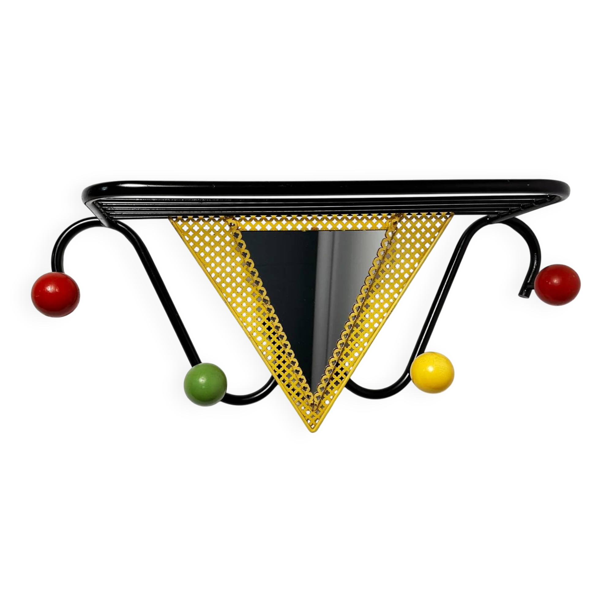 Colourful coat rack from the 1950s in the style of Mathieu Matégot.