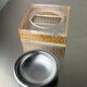 Christian Dior style lucite & rattan ashtray, circa 1970s
