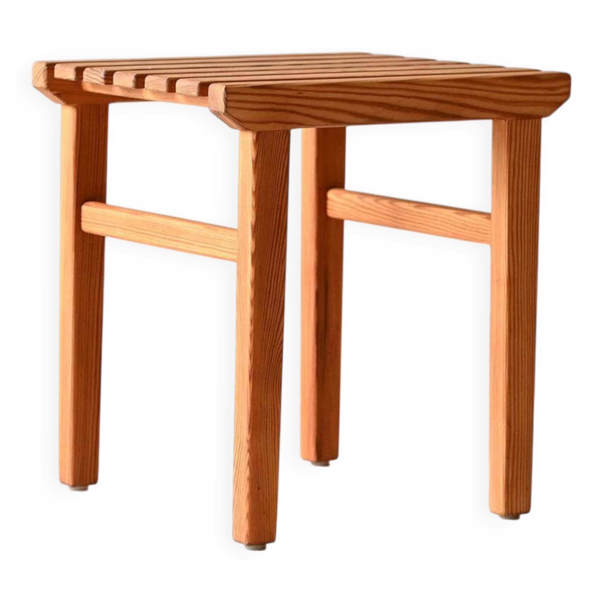 1960s Scandinavian pine slatted stool