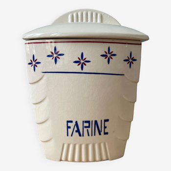 Antique flour pot in half-porcelain from Lunéville