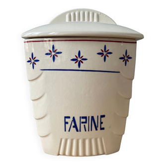 Antique flour pot in half-porcelain from Lunéville