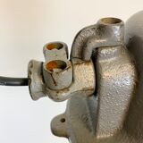 Grey Industrial Cast Iron Cage Pendant Light, 1960s