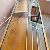 Beech and glass showcase 70s