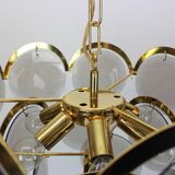 Smoked glass chandelier Vistosi, Italy, 1960s