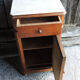 Old louis philippe style bedside table in wood & white marble