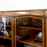 Transition style library marquetry and gilded bronze on marble