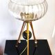 Lampe tripode italienne vintage Gallo en verre à inclusions dorées