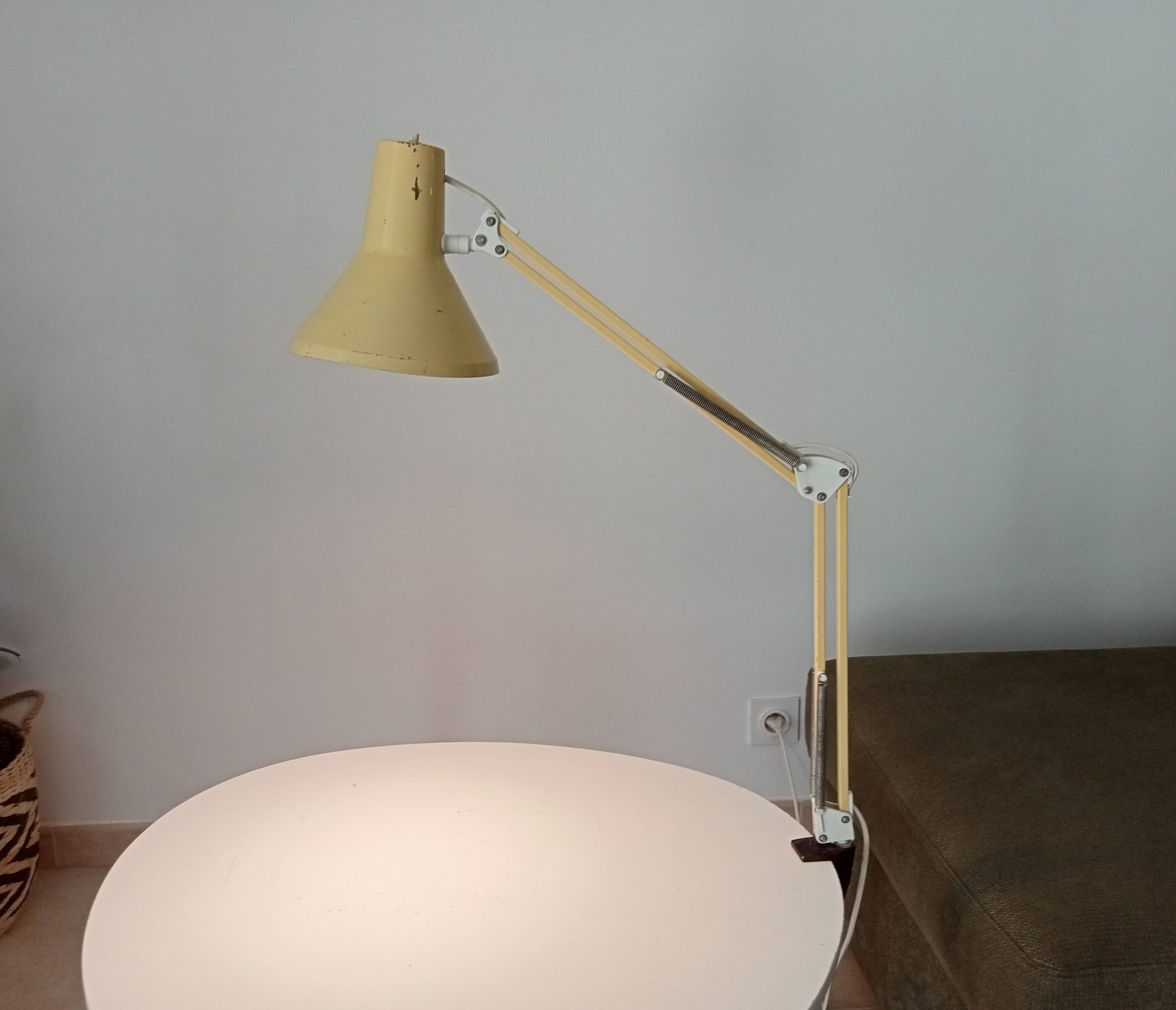 Lampe d' architecte scandinave vintage HCF Danemark pour Maxam 1968