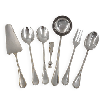 Christofle Albi lot of 7 pieces serving dish salad server cake slice sugar tongs