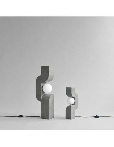 Table lamp, large model - dark gray, ceramic, contemporary work.