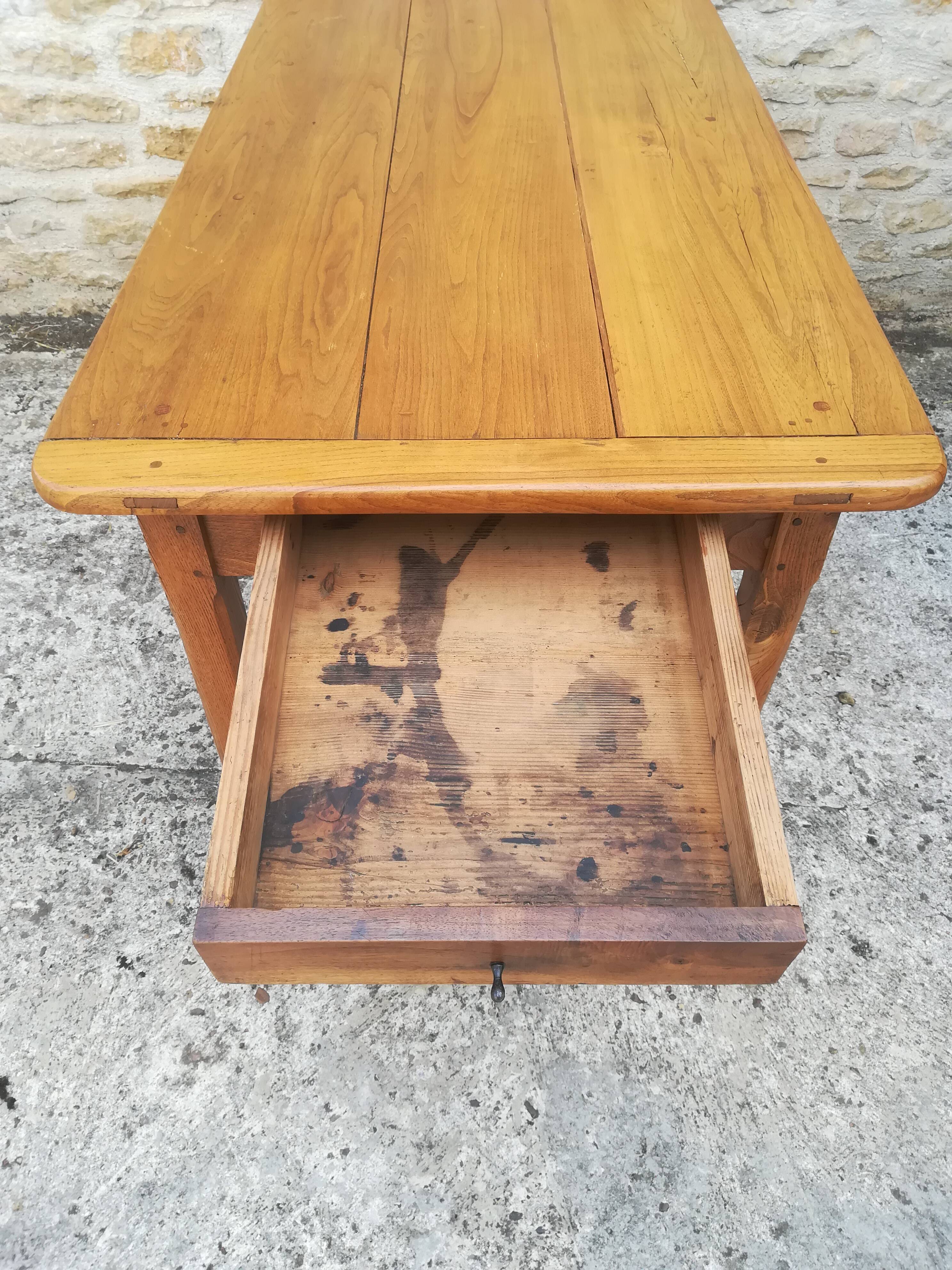 Elm farmhouse table