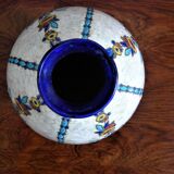 Boch La Louvière vase with a floral decoration in cracked faience