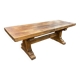 XL vintage brutalist wooden dining table
