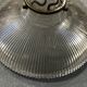 Suspension in holophane striated glass and brass support - art-deco period