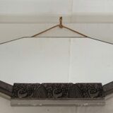 Mirror art deco grey silver pom pom rope